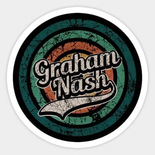 Graham Nash // Retro Circle Crack Vintage Sticker